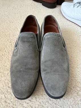 John Varvatos Gray Suede Slip-On Loafers
